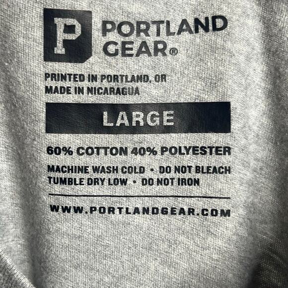 PORTLAND GEAR Soft-Blend Rose City "P" Tee Short Sleeve Crew Neck Grey Mens L - Picture 6 of 7